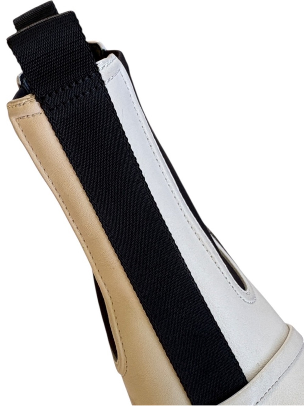 Tory Burch Leather Chelsea Lug Sole Ankle Boots Ivory Black Size 8.5 Retail $428 - Picture 8 of 11